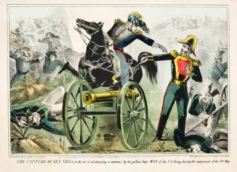La capture du général Vega, en train de tirer un canon, par le vaillant capitaine May de l